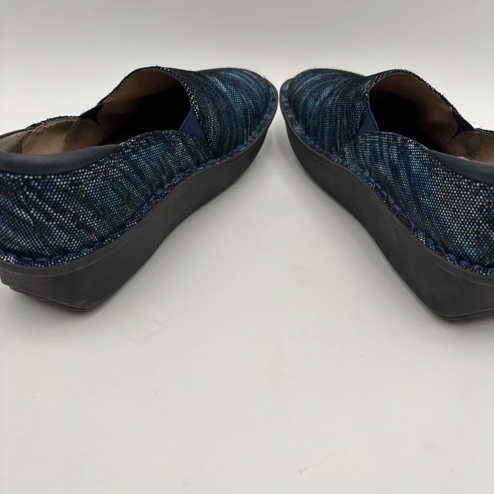 Alegria Deb-140 Shoes Womens Size‎ 8 38 Blue Wavy Comfort Slip On Casual